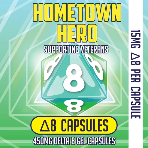 Hometown Hero Delta 9 THC Gel Capsules (450mg)